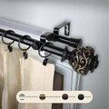 Kd Encimera 0.8125 in. Harmony Double Curtain Rod with 48 to 84 in. Extension, Black KD3739773